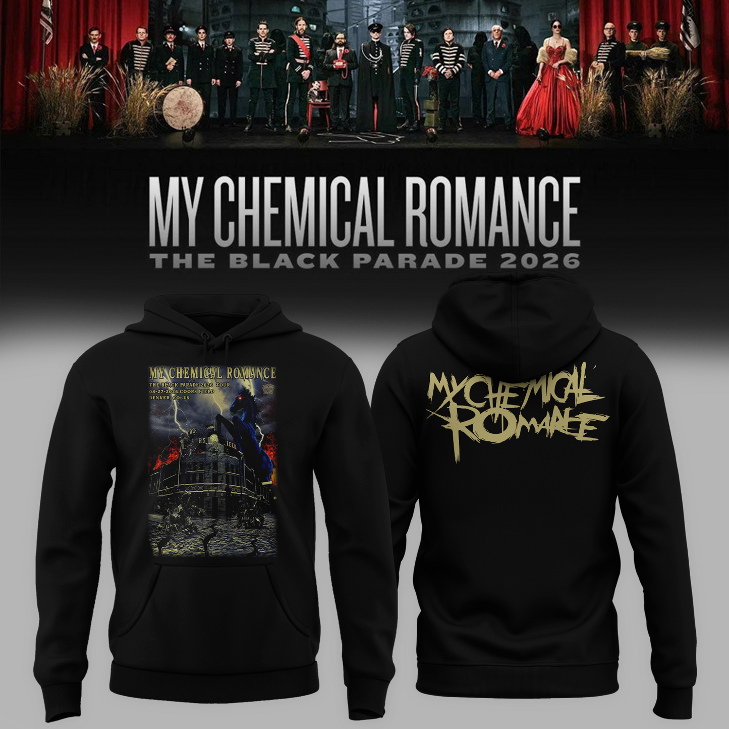 Limited Edition MCR Long Live The Black Parade Tour US 2026 At Denver Hoodie