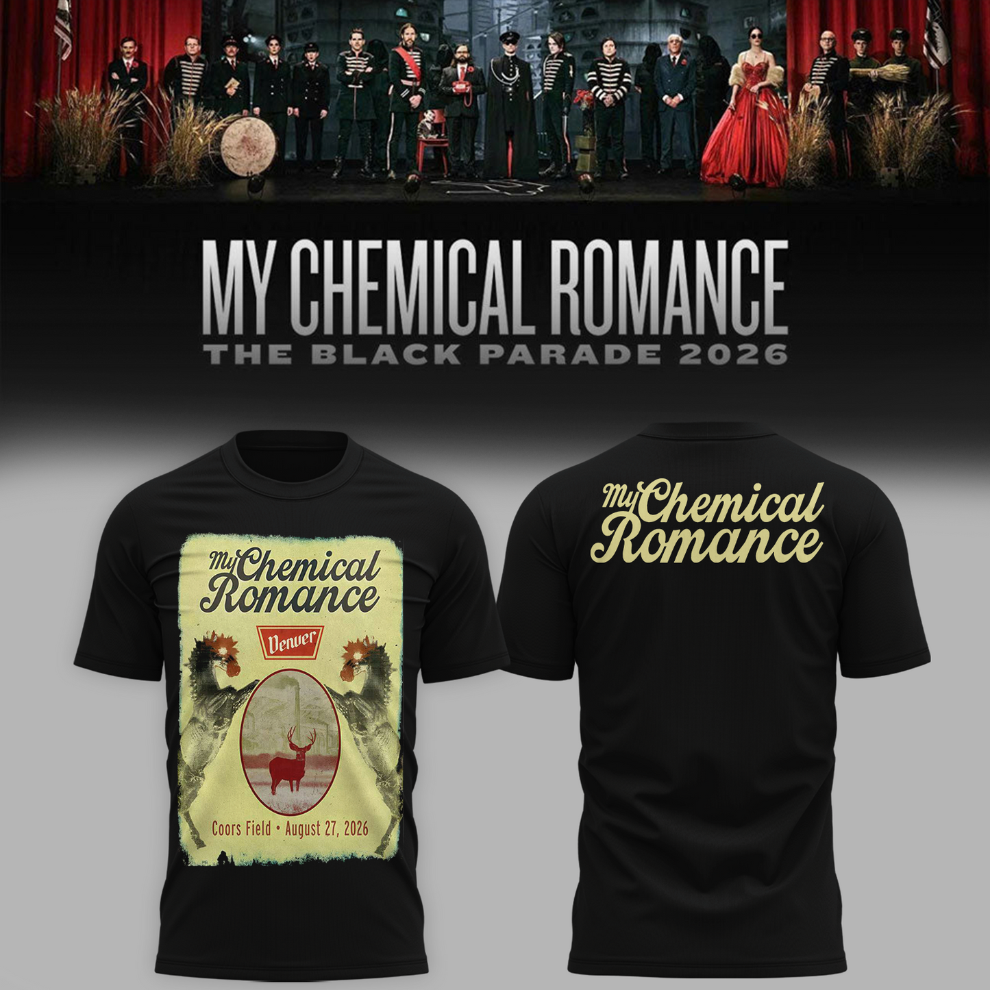 Limited Edition MCR Long Live The Black Parade Tour US 2026 At Denver Tshirt