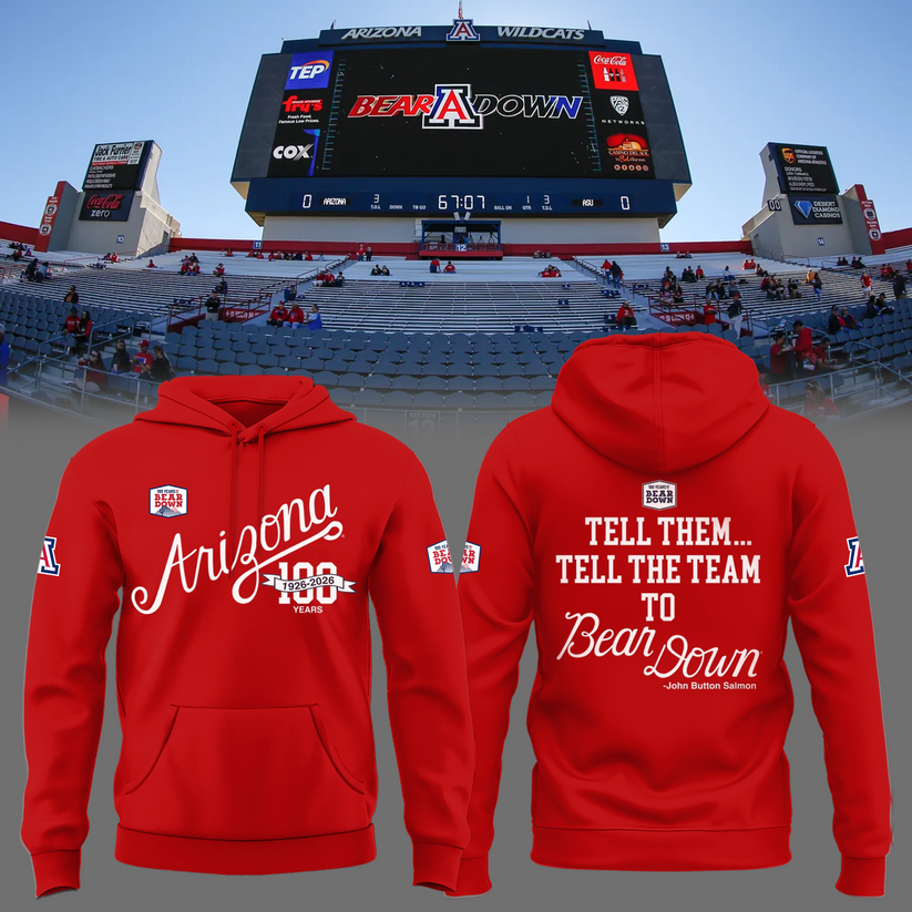 Limited Edition Arizona Wildcats 100 Years Bear Down Hoodie