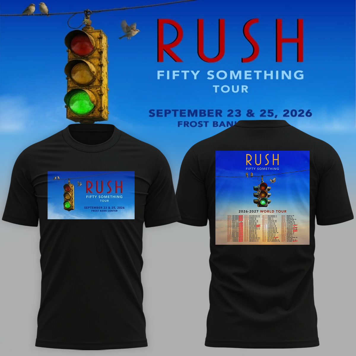 RUSH San Antonio Texas 2026 Fifty Something Tour T-Shirt