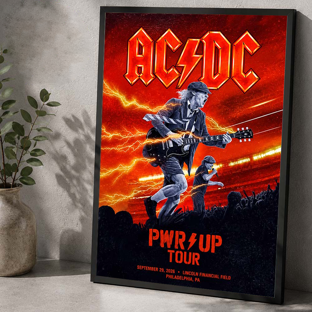 AC/DC - Exclusive Philadelphia Event Shirt - POWER UP TOUR 2026 Poster