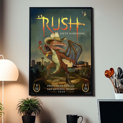 RUSH San Antonio Texas 2026 Fifty Something Tour Poster