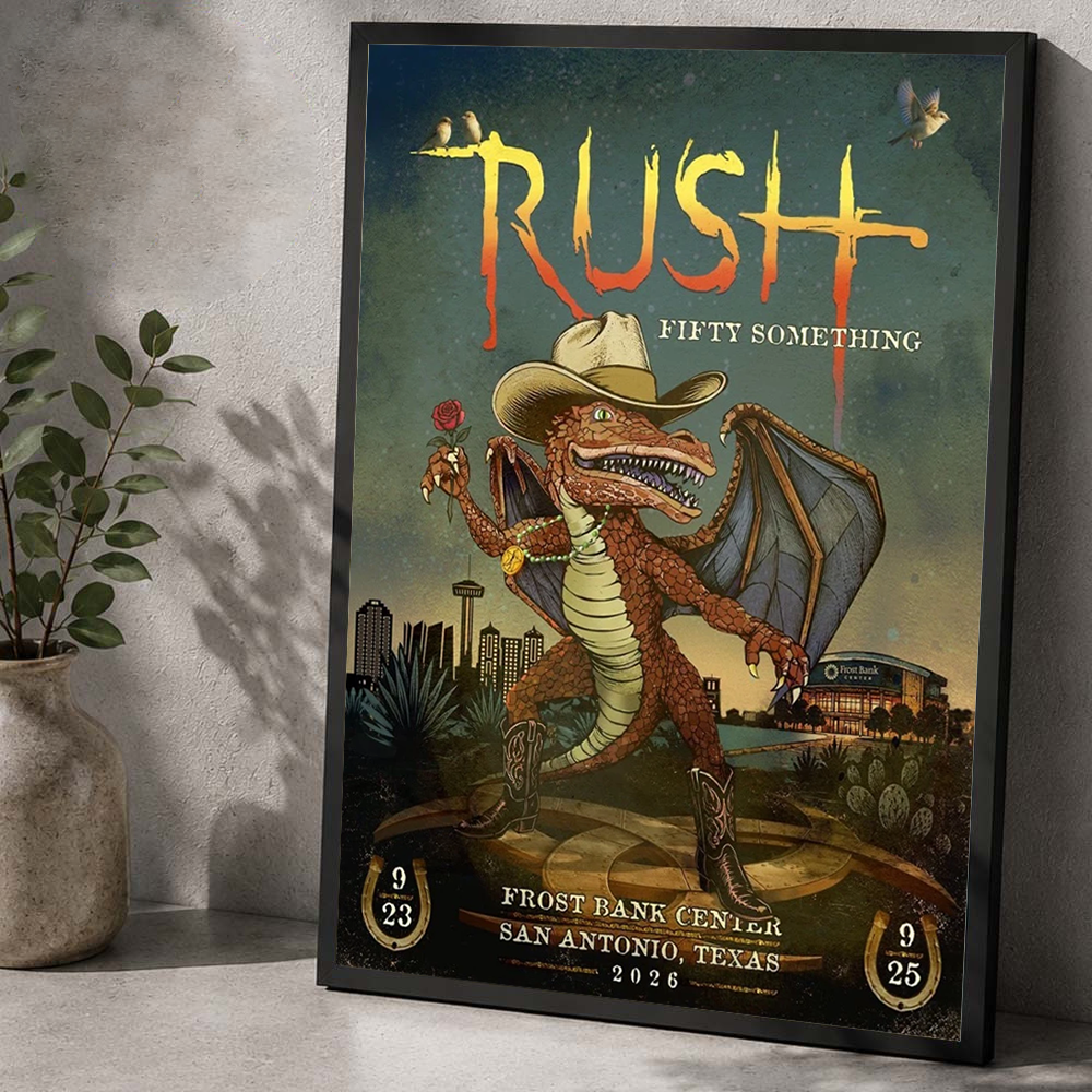 RUSH San Antonio Texas 2026 Fifty Something Tour Poster