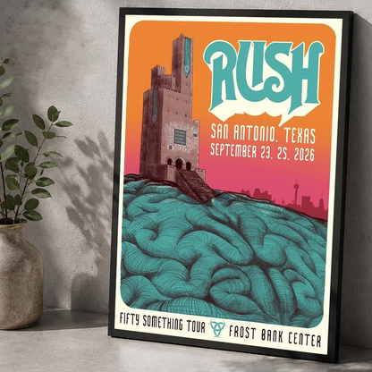 RUSH San Antonio Texas 2026 Fifty Something Tour Poster