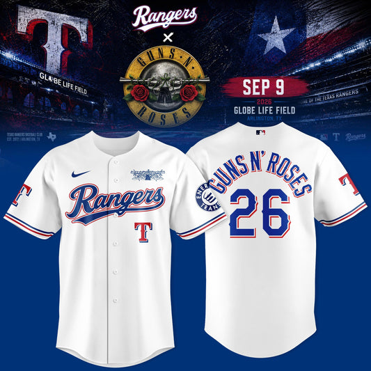 _Tx Rngrs x Gns N Rss Globe Life Field 3D All-Over Print Baseball Jersey V2