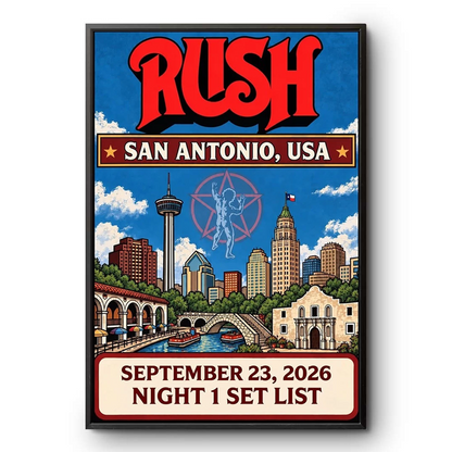 Rush San Antonio, USA Night 1 Set List September 23, 2026 Poster