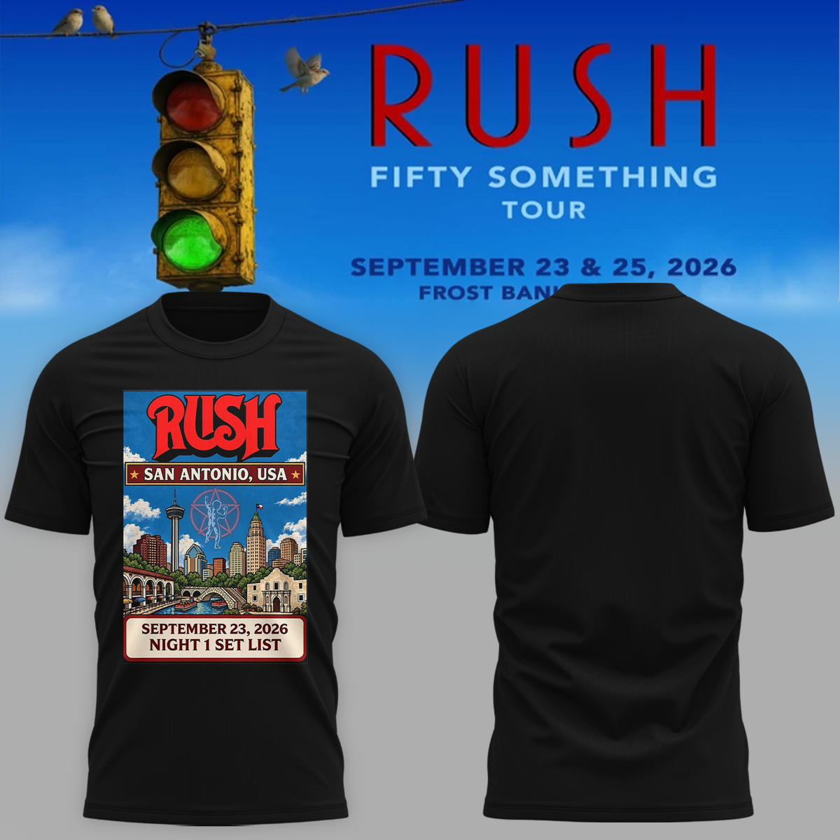 Rush San Antonio, USA Night 1 Set List September 23, 2026 Tshirt