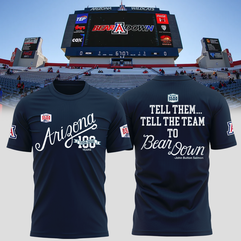 Limited Edition Arizona Wildcats 100 Years Bear Down T-shirt