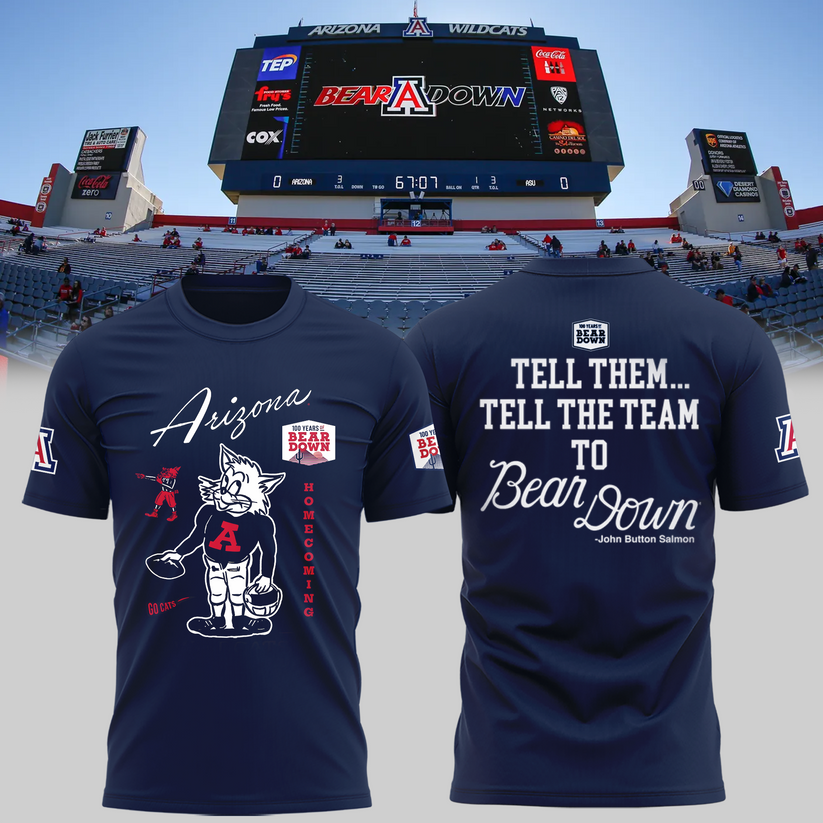 Limited Edition Arizona Wildcats 100 Years Bear Down T-shirt