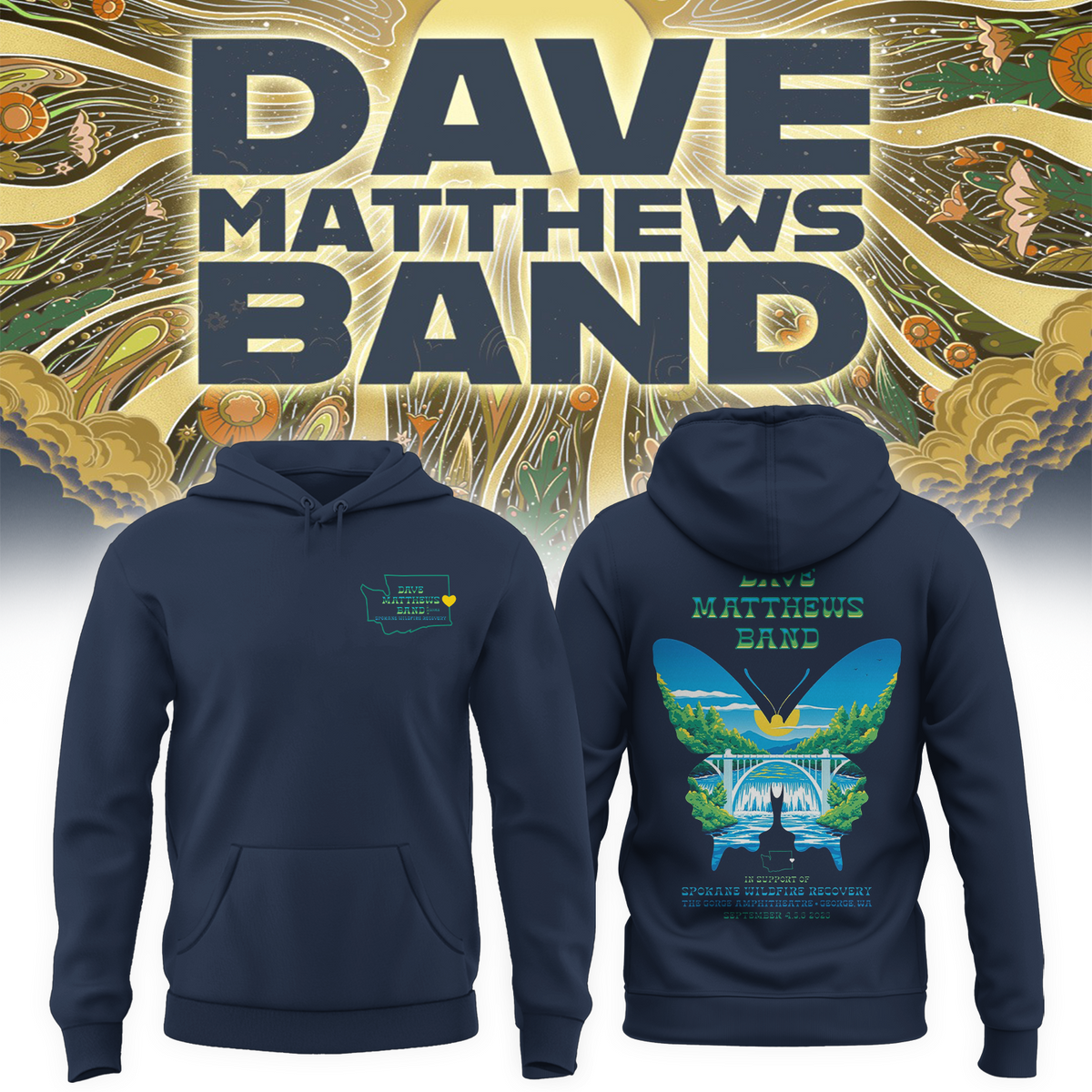 Dave Matthews Band George WA 2026 Gig Poster Live At The Gorge On September 4 5 6 2026 Hoodie