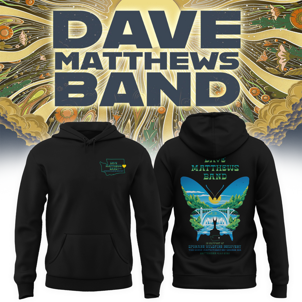 Dave Matthews Band George WA 2026 Gig Poster Live At The Gorge On September 4 5 6 2026 Hoodie