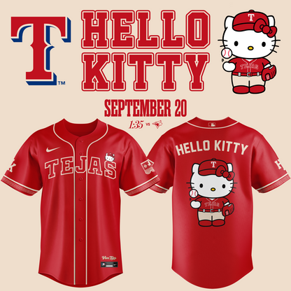Exclusive Tejas City Connect Texas Rangers x Hello Kitty Jersey 2026