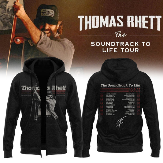 ,..Thomas Rhett ”The Soundtrack to Life Tour” Limited Edition Signature – Zip Hoodie
