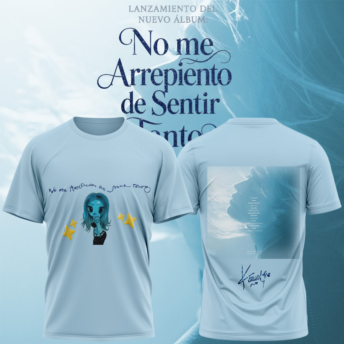 .,KaRol G Album “NO ME ARREPIENTO DE SENTIR TANTO” .Limited Edition Signature T shirt