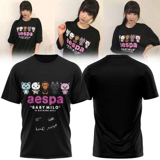 .aespa x BAPE signed TShirt