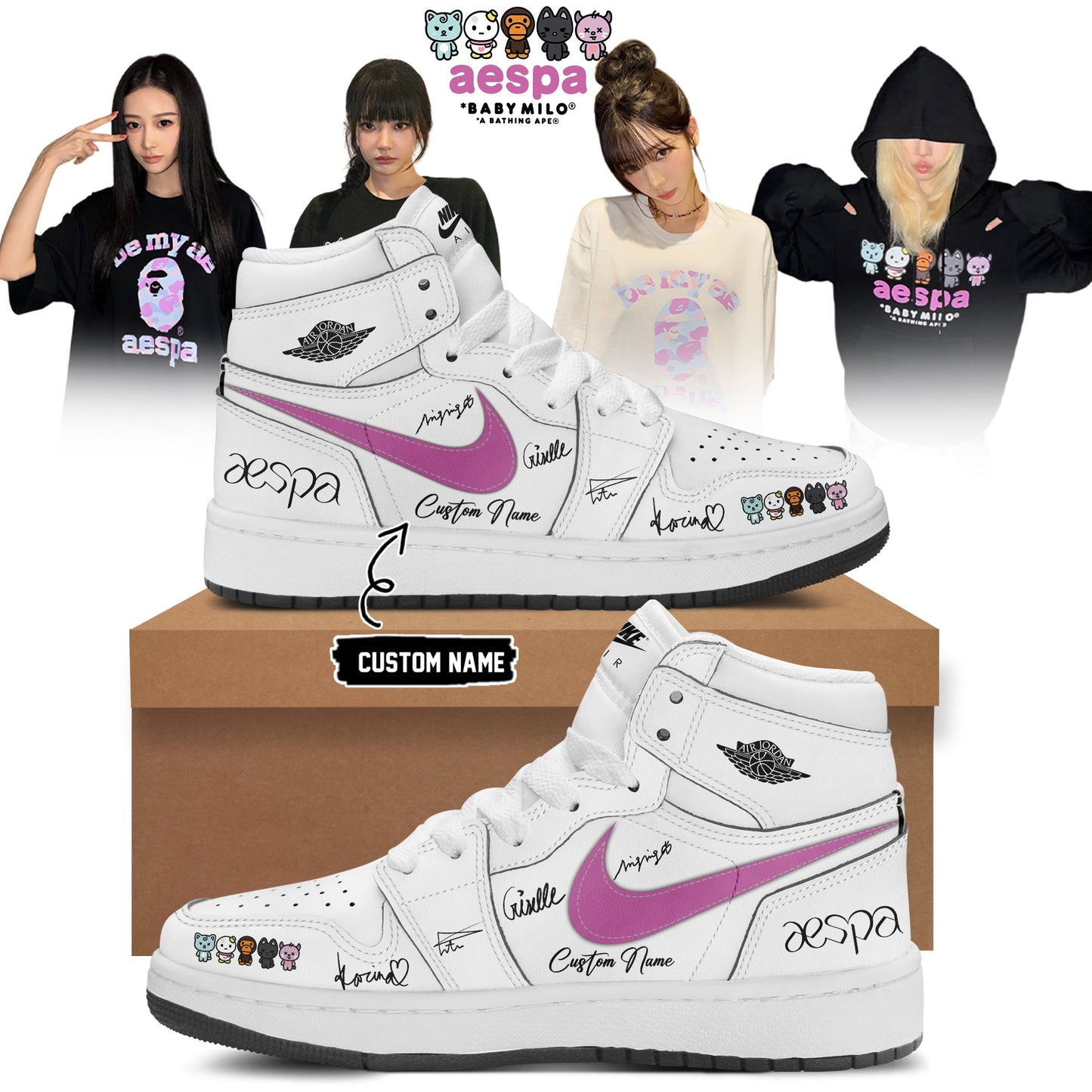 aespa x BAPE signed Shoes 13