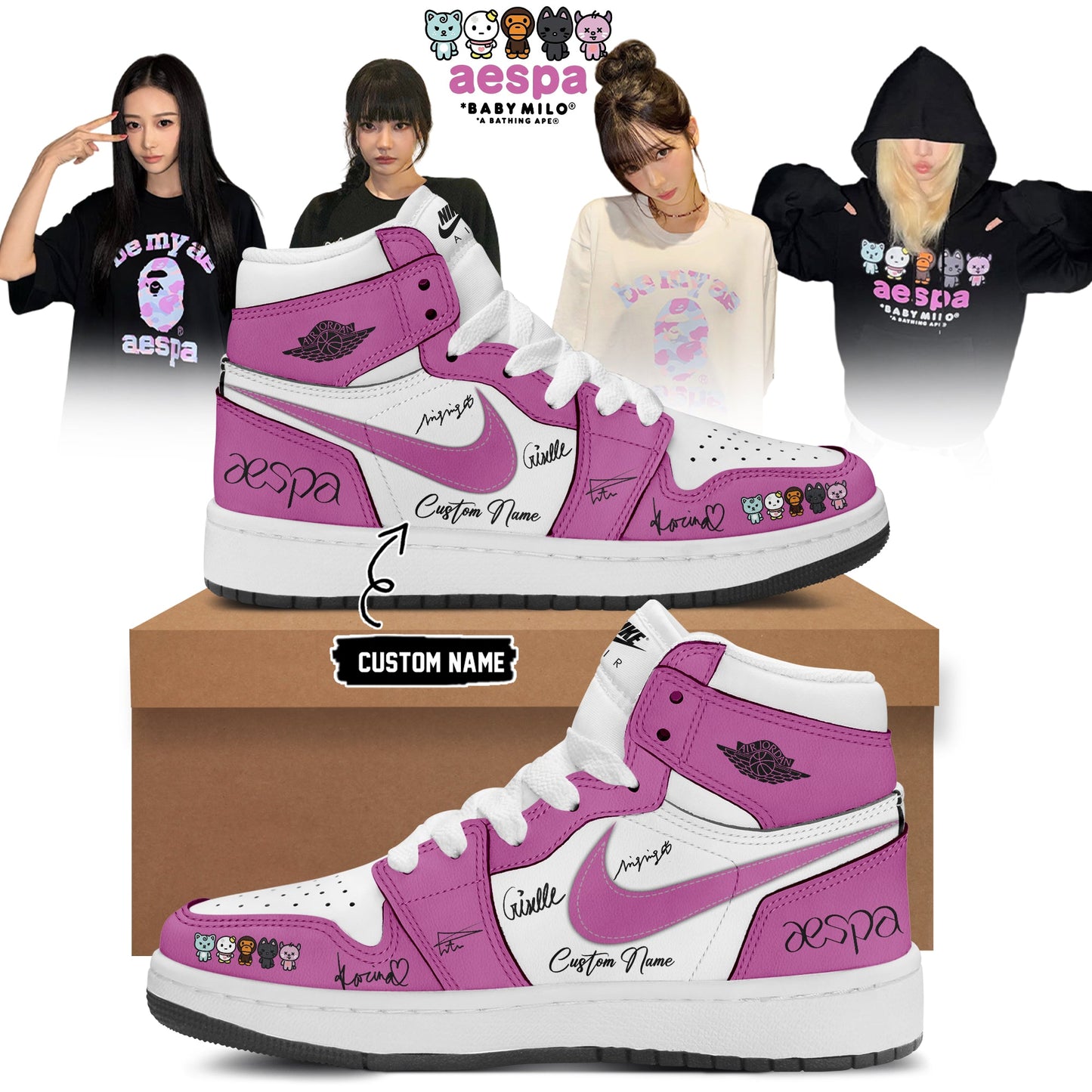 aespa x BAPE signed Shoes 14