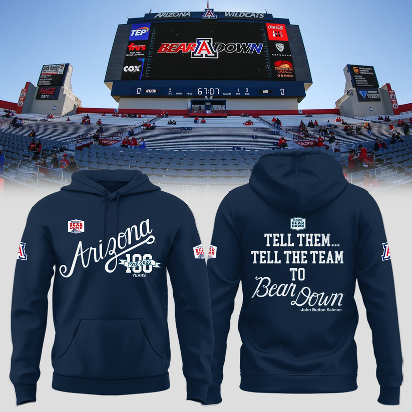 Limited Edition Arizona Wildcats 100 Years Bear Down Hoodie