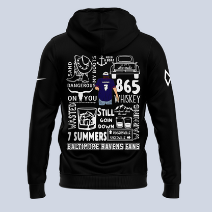 Limited Edition Baltimore Ravens x Morgan Wallen Black Hoodie