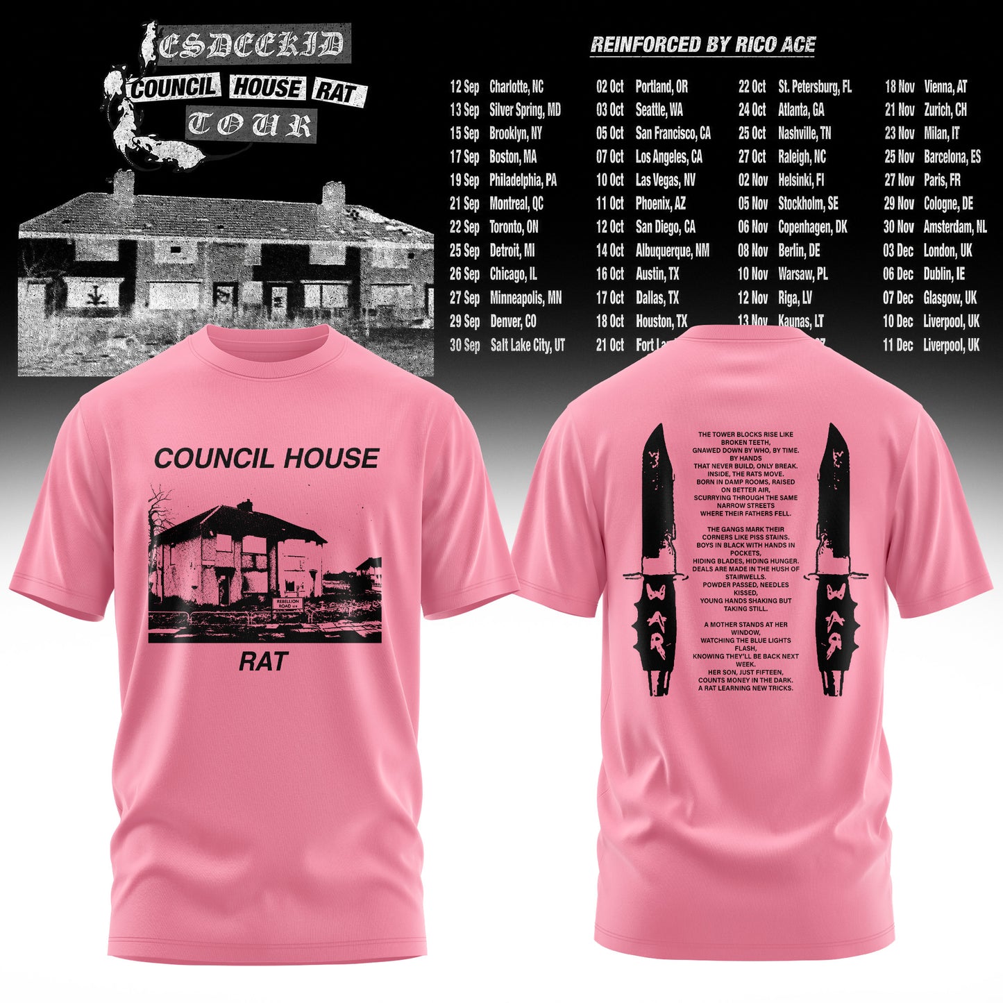 Council House Rat Tour Vintage Washed Graphic Tee