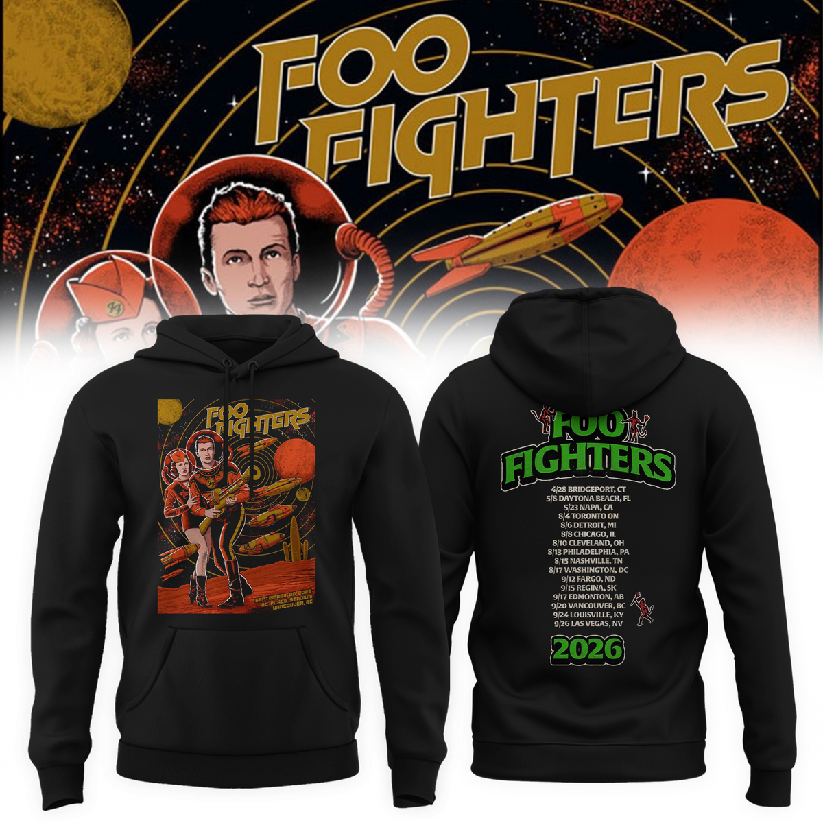 Foo Fighters Vancouver BC 2026 Event Poster Live At BC Place Stadium On September 20 2026 Shirt