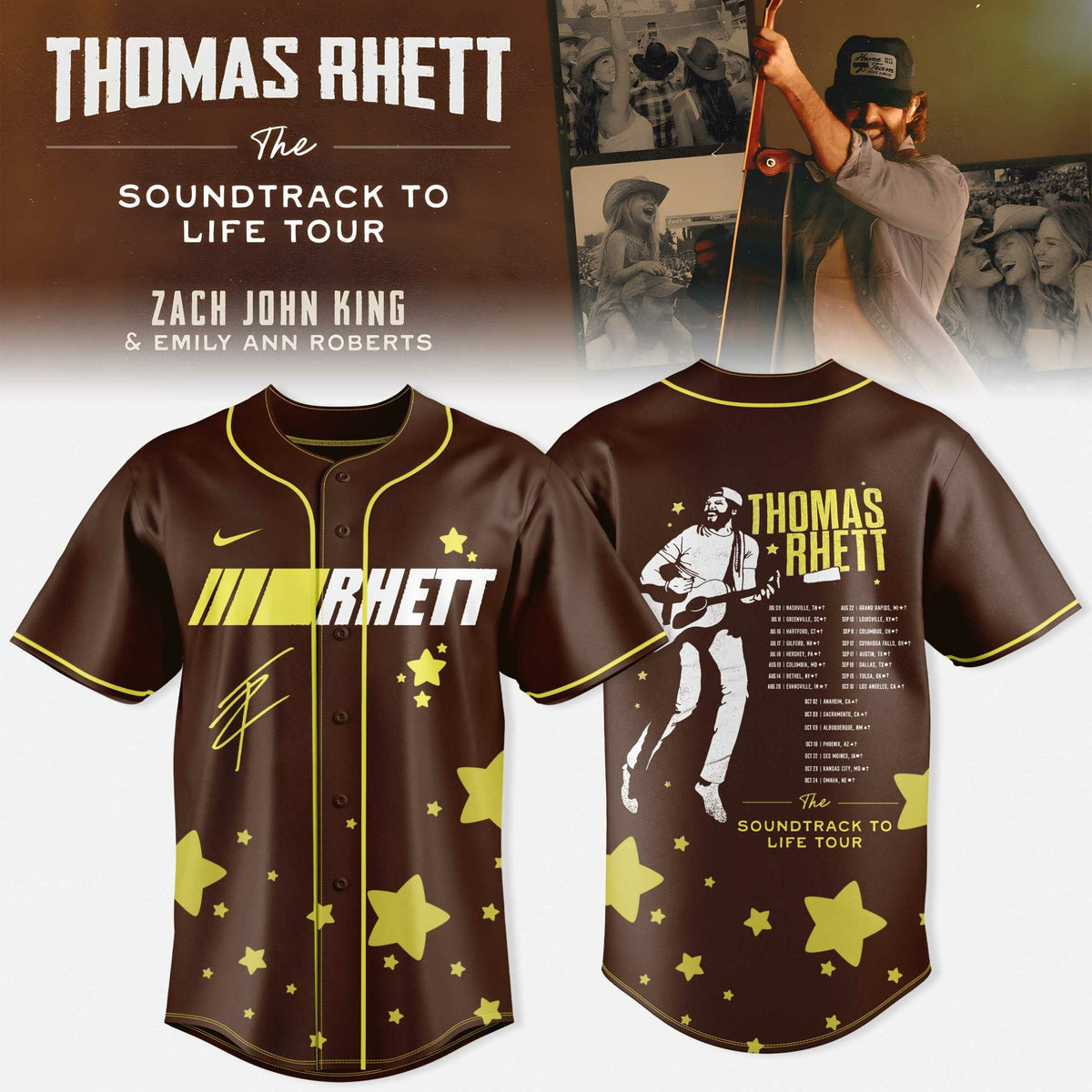 Thomas Rhett The Soundtrack To Life Tour 2026 Baseball Jersey V1
