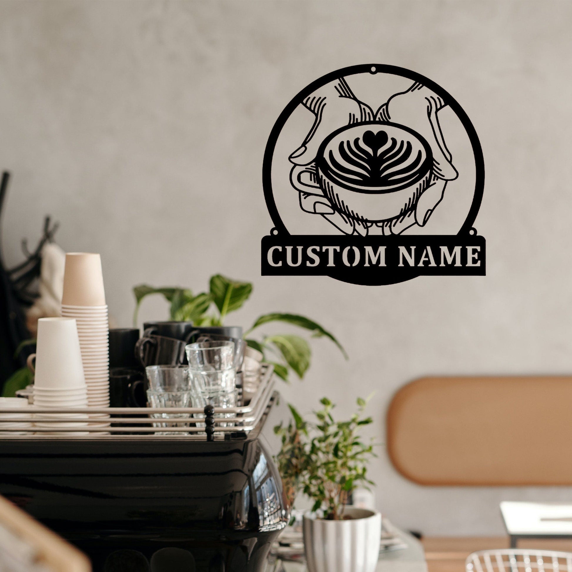 Custom Coffee Bar Metal Sign, Personalized Coffee Bar Sign, Custom Coffee Lover Decor, Kitchen Wall Decor, Gift For Mom