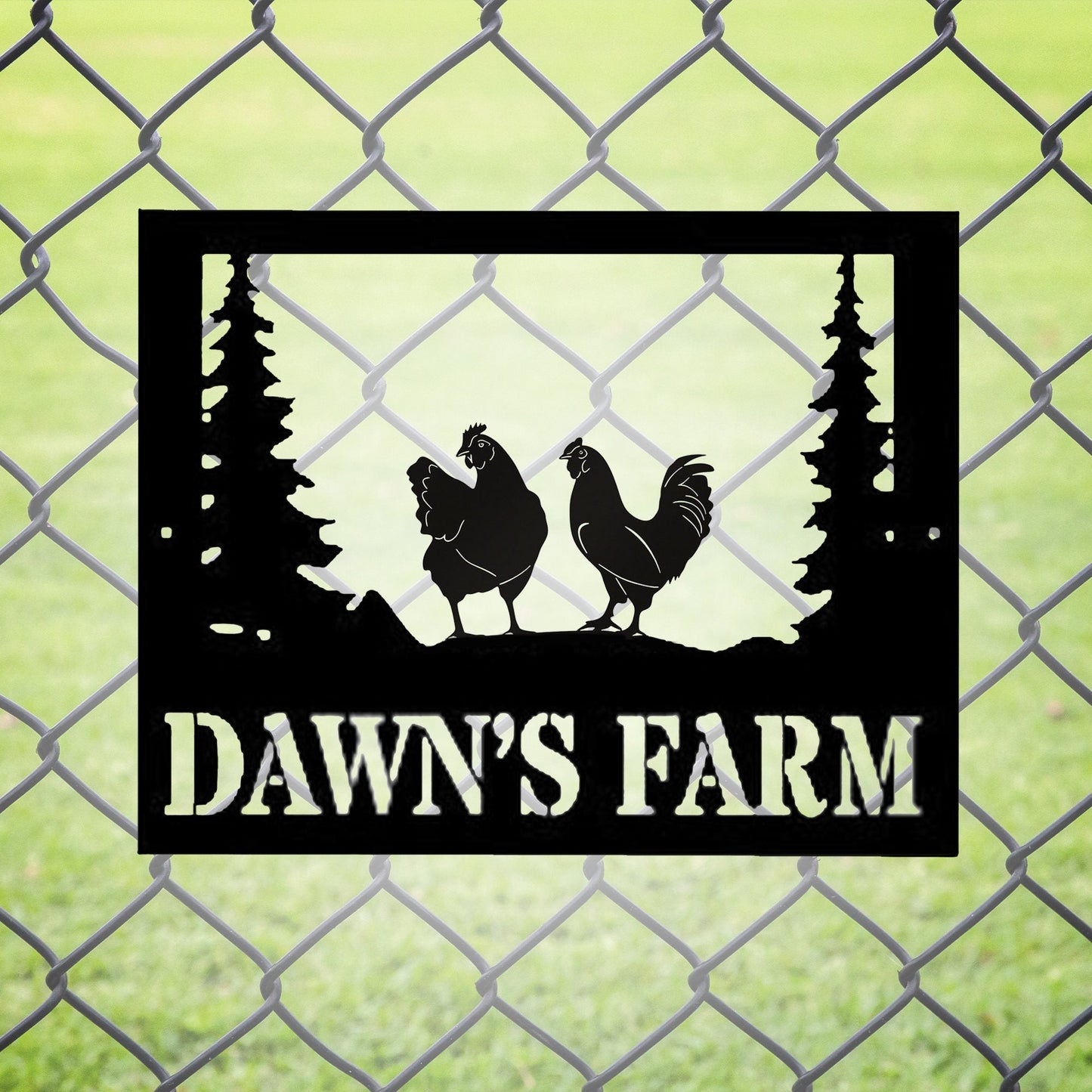 Custom Chicken Sign, Custom Chicken Coop Metal Art, Personalized Chicken Farm Sign, Farm Coop Sign, Chicken Coop Name Sign