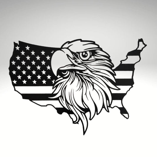 American Flag Metal Sign Metal American Flag, Metal Bald Eagle, American Flag Sign, Man Cave, Metal Shop Sign, USA, Garage Sign