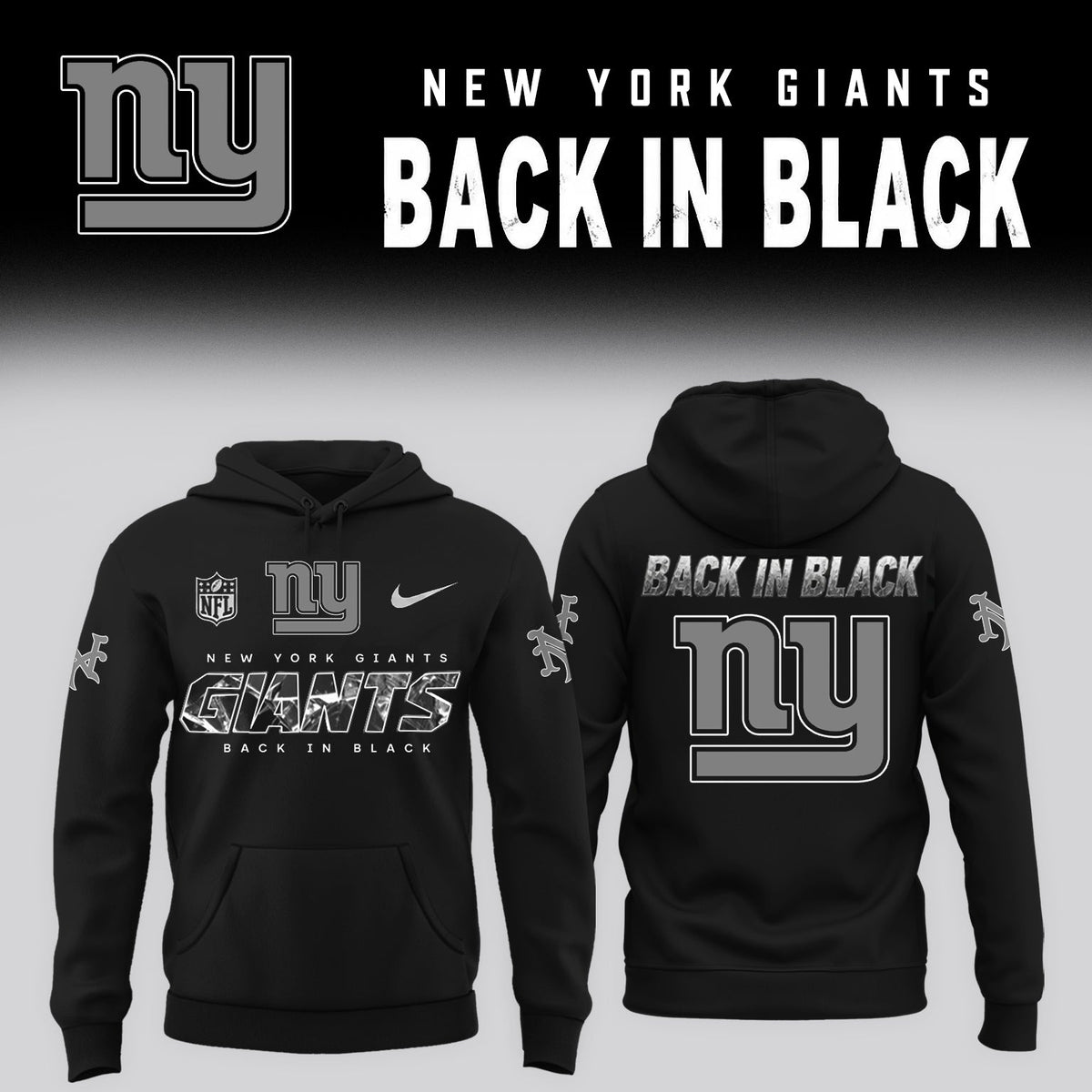 2026 NY Giants - Back In Black Limited Edition Hoodie