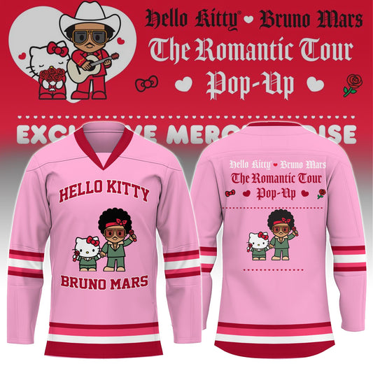 Hello Kitty ❤️ Bruno Mars The Romantic Tour 2026 Hockey Jersey