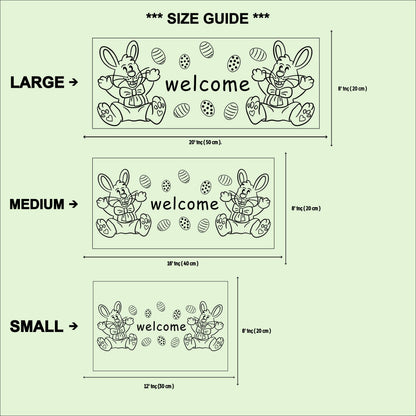 Easter Bunny Welcome Sign: Birch Wood Spring Door Decor