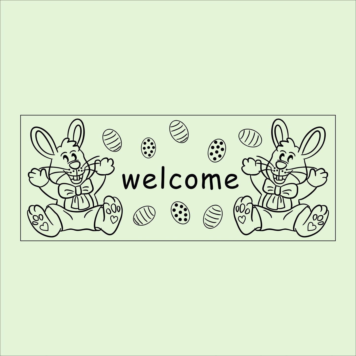 Easter Bunny Welcome Sign: Birch Wood Spring Door Decor
