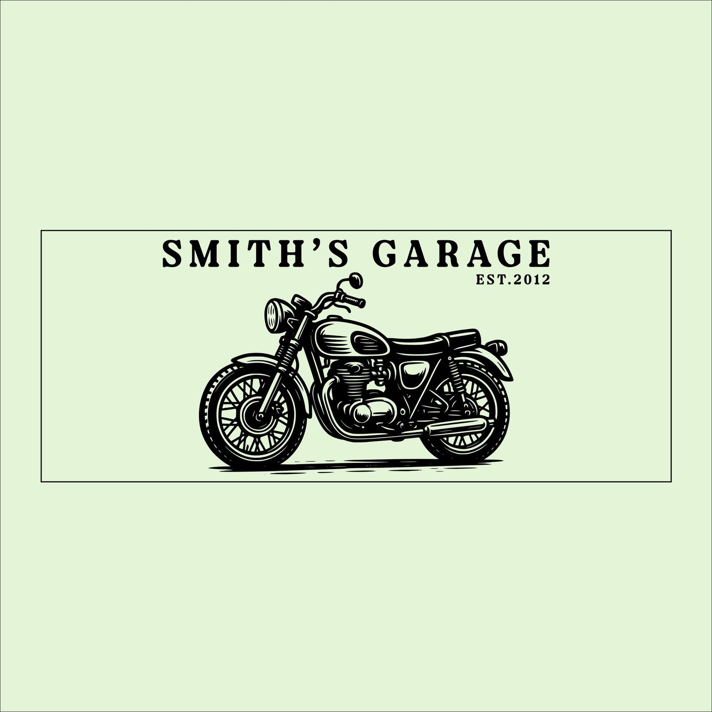 Personalized Motorcycle Garage Sign: Vintage Style Birch Wood Plaque