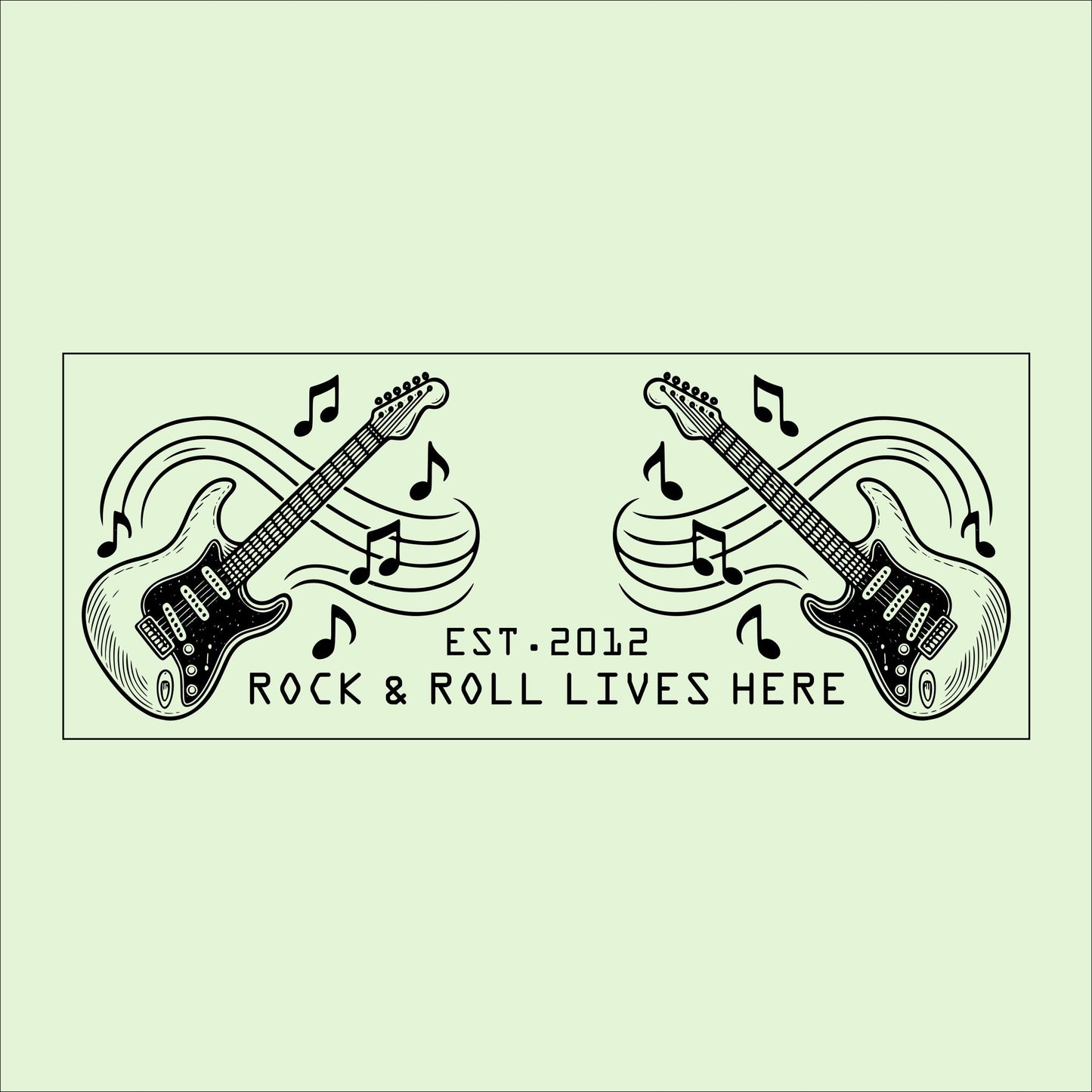 Personalized Rock & Roll Guitar Sign: Music Room Decor