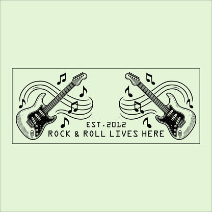 Personalized Rock & Roll Guitar Sign: Music Room Decor