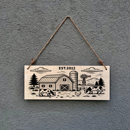 Personalized Farm Sign: Rustic Barn Decor with EST. Year