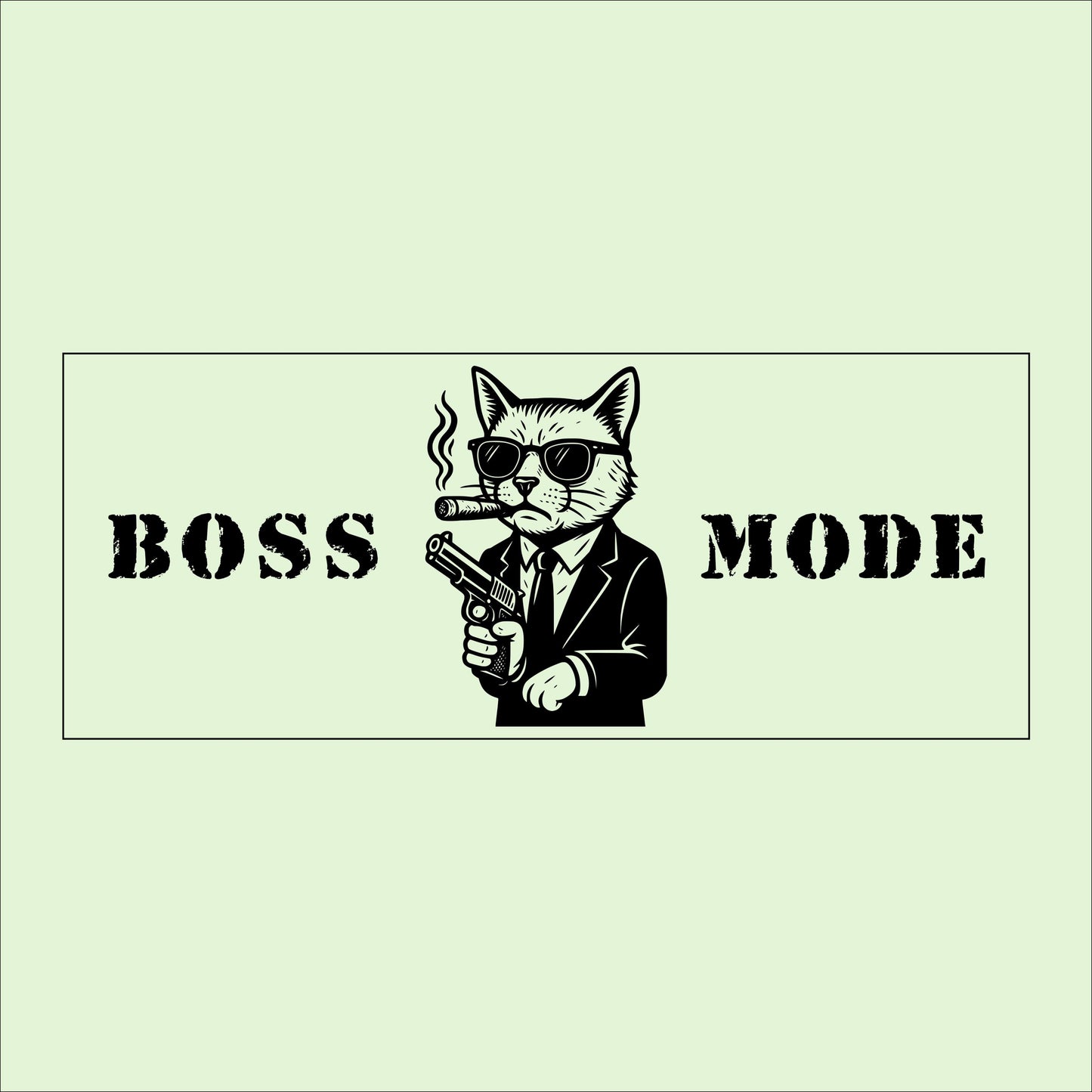 Boss Mode Mafia Cat Wooden Sign: Funny Office Decor