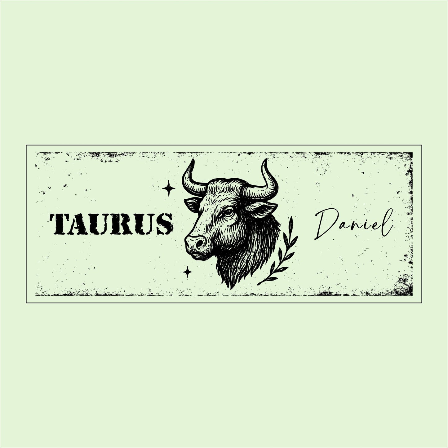 Personalized Taurus Zodiac Sign Wooden Plaque: Rustic Astrology Wall Decor