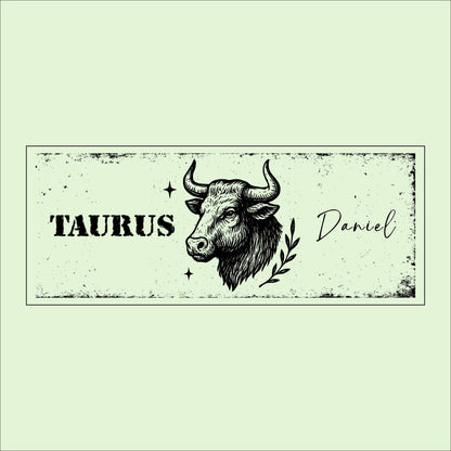 Personalized Taurus Zodiac Sign Wooden Plaque: Rustic Astrology Wall Decor