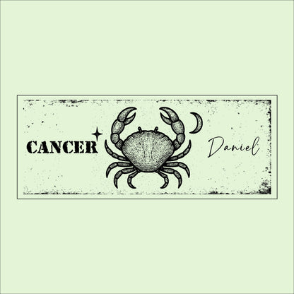 Personalized Cancer Zodiac Wooden Plaque: Rustic Astrology Wall Art