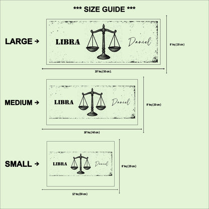 Libra Zodiac Sign Wooden Plaque: Rustic Astrology Wall Hanging