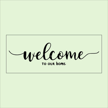 Rustic Welcome to Our Home Sign: Birch Wood Farmhouse Decor