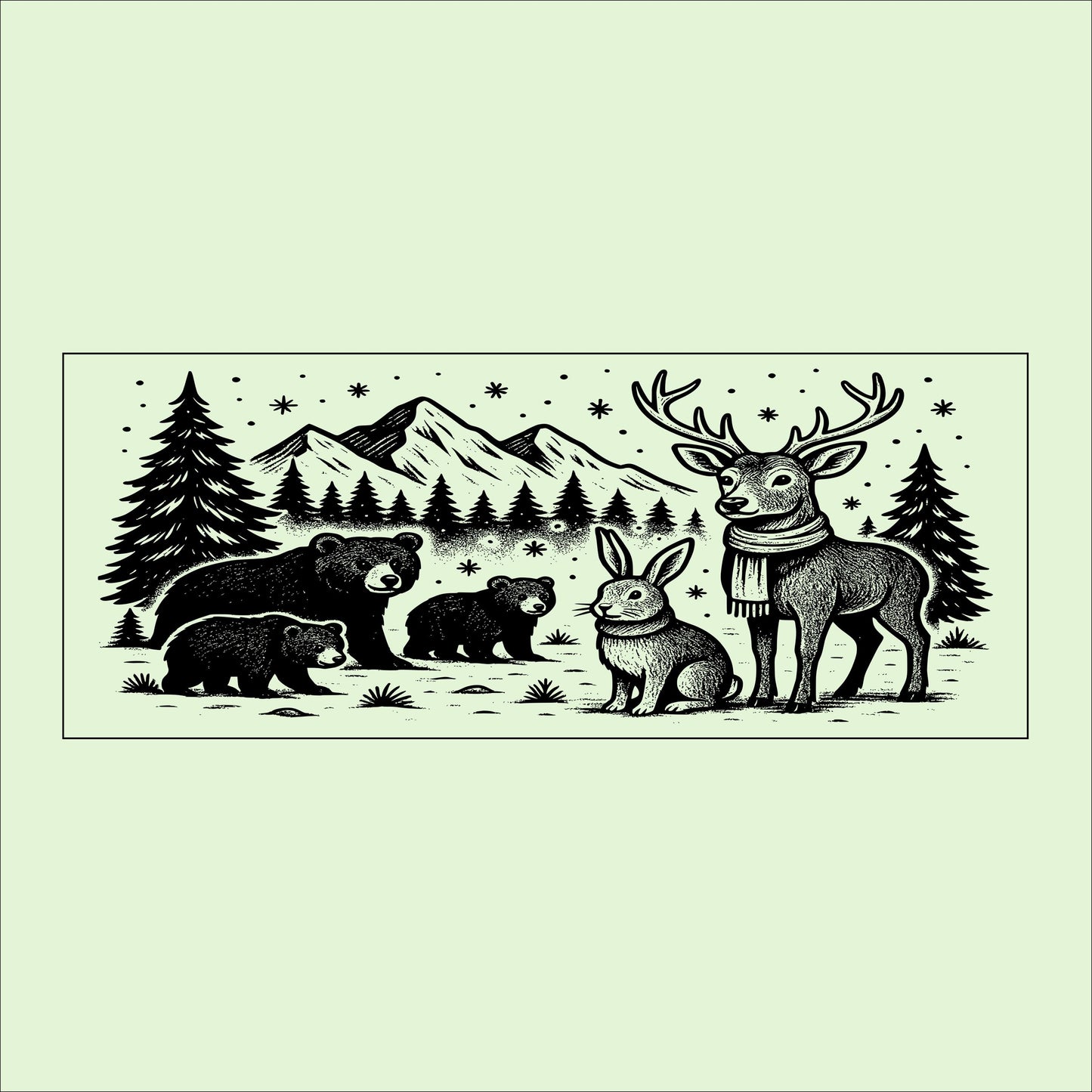 Winter Woodland Animals Wooden Sign: Rustic Cabin Decor