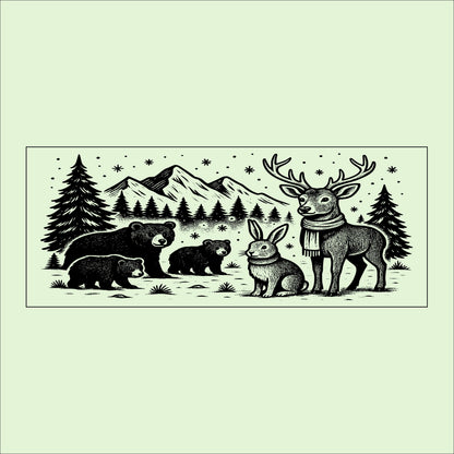 Winter Woodland Animals Wooden Sign: Rustic Cabin Decor