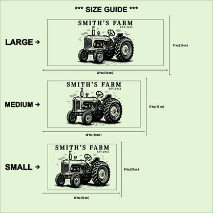 Personalized Farm Sign: Rustic Tractor Birch Wood Plaque