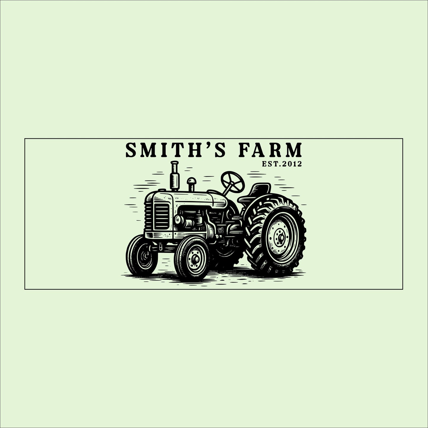 Personalized Farm Sign: Rustic Tractor Birch Wood Plaque