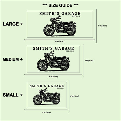 Personalized Motorcycle Garage Sign: Vintage Style Birch Wood Plaque