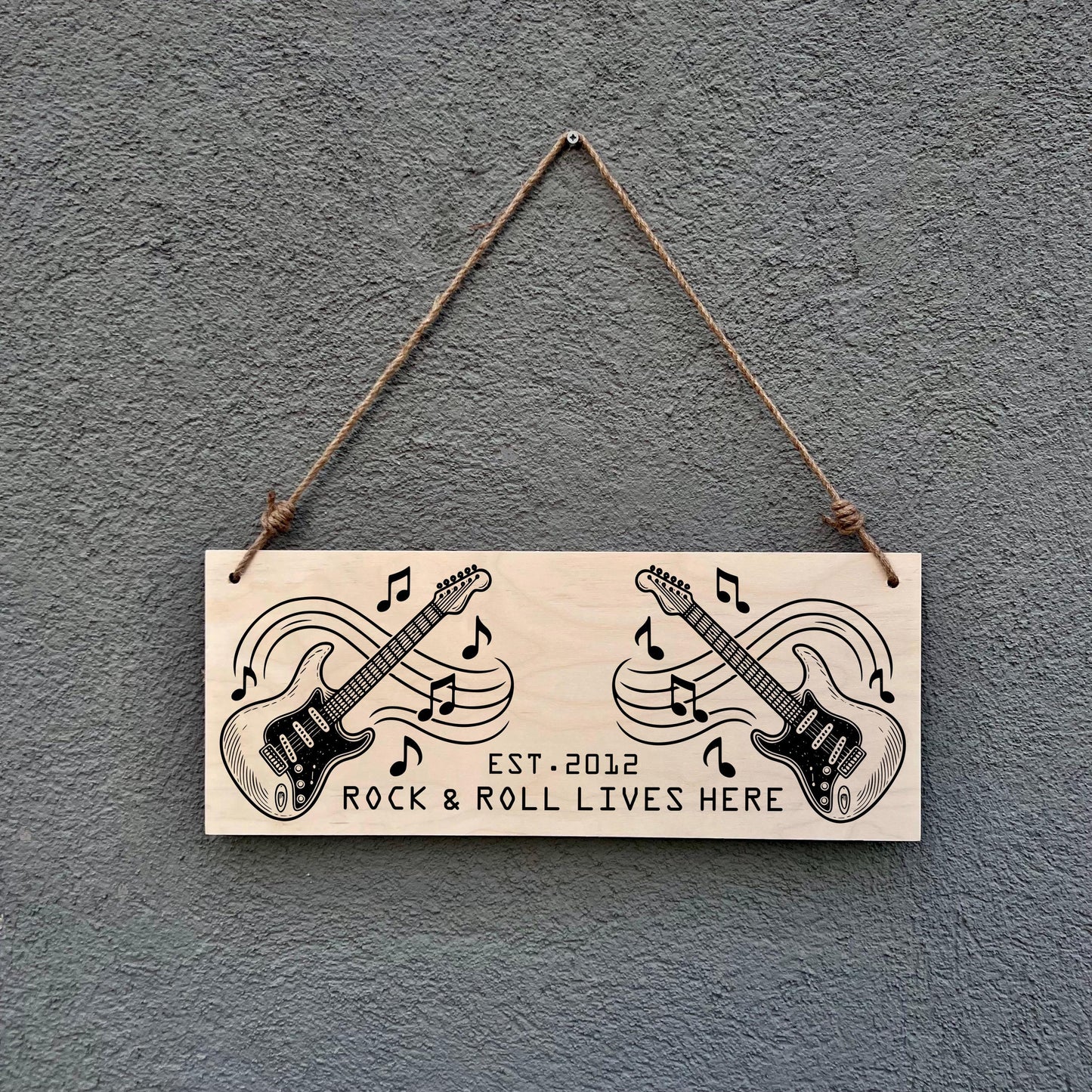 Personalized Rock & Roll Guitar Sign: Music Room Decor