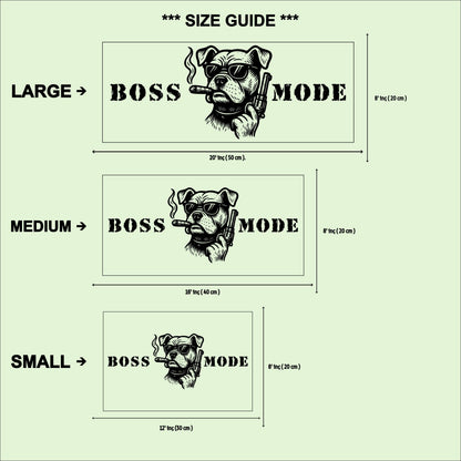 Funny Bulldog Wooden Sign: Boss Mode Man Cave Decor